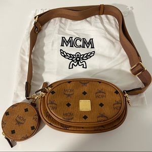 MCM Cognac Visetos Multifunction Crossbody